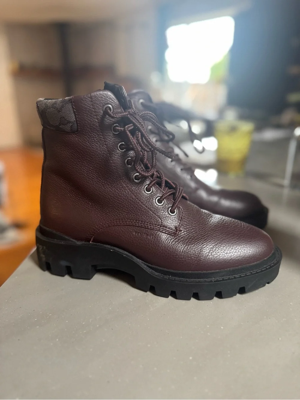 Coach Ox Blood Leather Lace-Up Boot size 7 never worn New in box